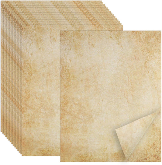 Joyberg 70PCS Vintage Paper 8.5 x 11 in Parchment paper for Writing Letter writing Paper, Decorative Printer Paper for Invitation, Letter, Resume, Award, Diploma, Art, Craft, Certificate Antique