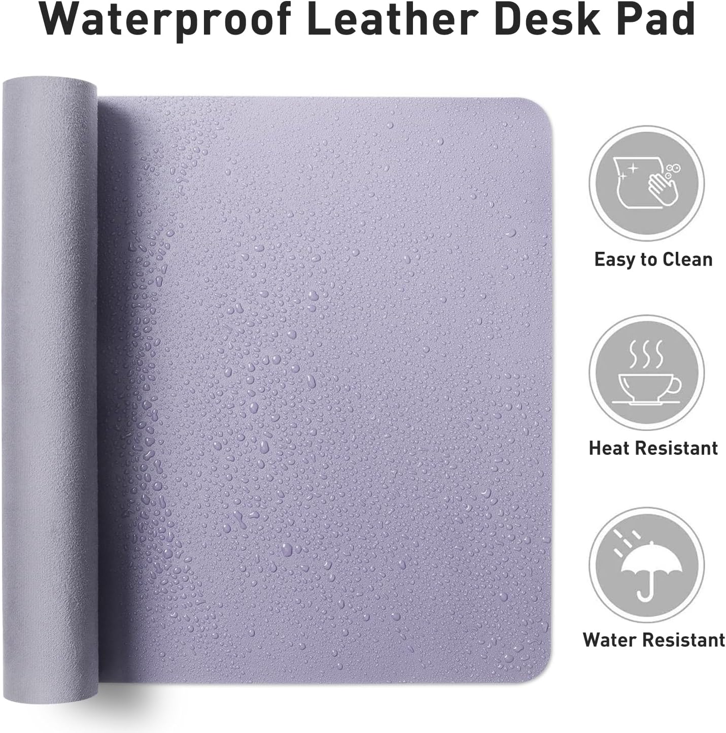 Aothia Non-Slip Waterproof PU Leather Desk Pad Protector for Mouse, Writing Desk, Office, Home, Laptop Blotter, 23.6" x 13.7", Black - Colors A