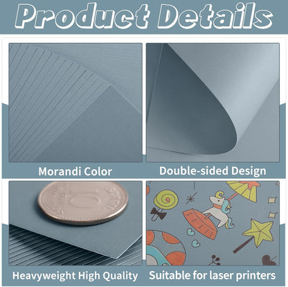 60 Sheets Morandi Mixed Colors Cardstock 8.5 x 11 Inch Card Stock Boho Paper 250GSM/92LB Thick Paper for Card Making Scrapbooking DIY Crafts UAP31MX60
