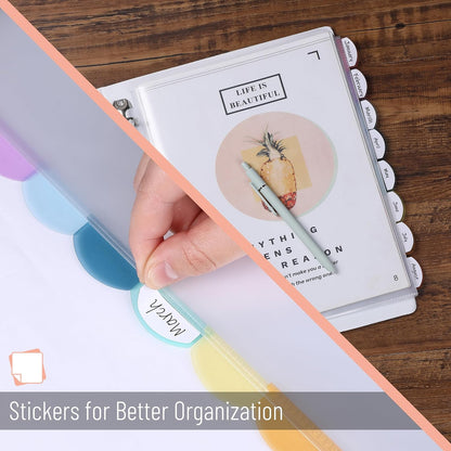 Mr. Pen- Clear Sheet Protectors with Tabs, 8.5x11 Inches, 8 Tabs, 2 Sets, Durable Clear Plastic Dividers for 3 Ring Binders, Insertable Index Page Divider with Multicolor Tabs