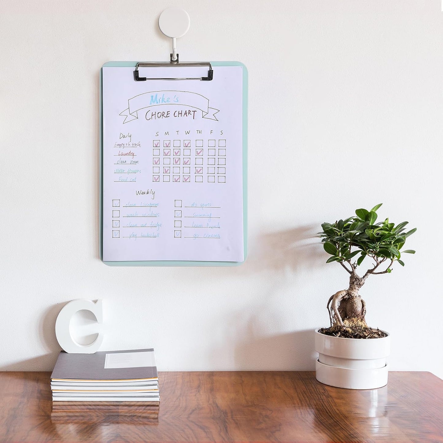Mr. Pen- Plastic Clipboard, Letter Size, Black, Clipboard Plastic, Low-Profile Metal Clip with Retractable Hanging Hole