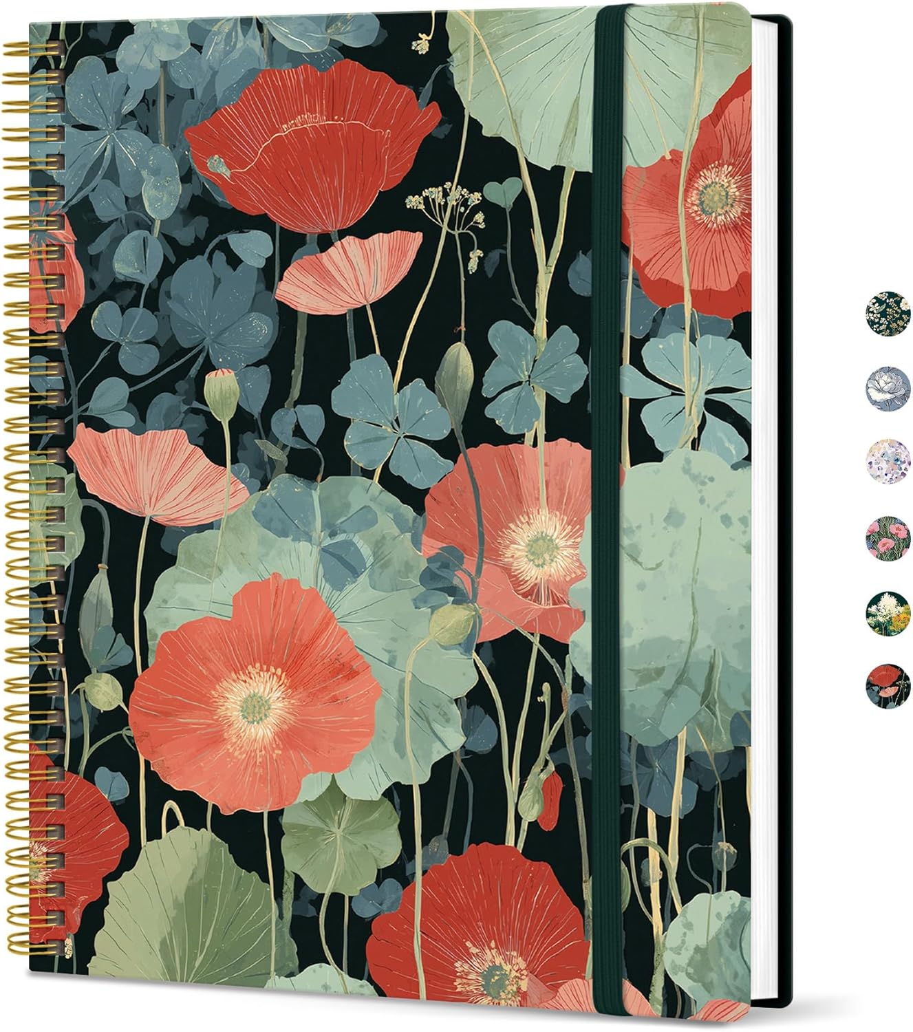 Taja Large Spiral Lined Journal for Women, 8.5" x 11" Notebooks for Work Collge Ruled, A4 Aesthetic Cute Journaling Notebooks for Writing, Plastic Cover, Celestial
