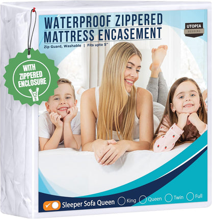 Utopia Bedding Mattress Protector Zippered California King Size, 100% Waterproof Bed Bug and Dust Mite Proof Mattress Encasement, Absorbent 6 Sided Mattress Cover