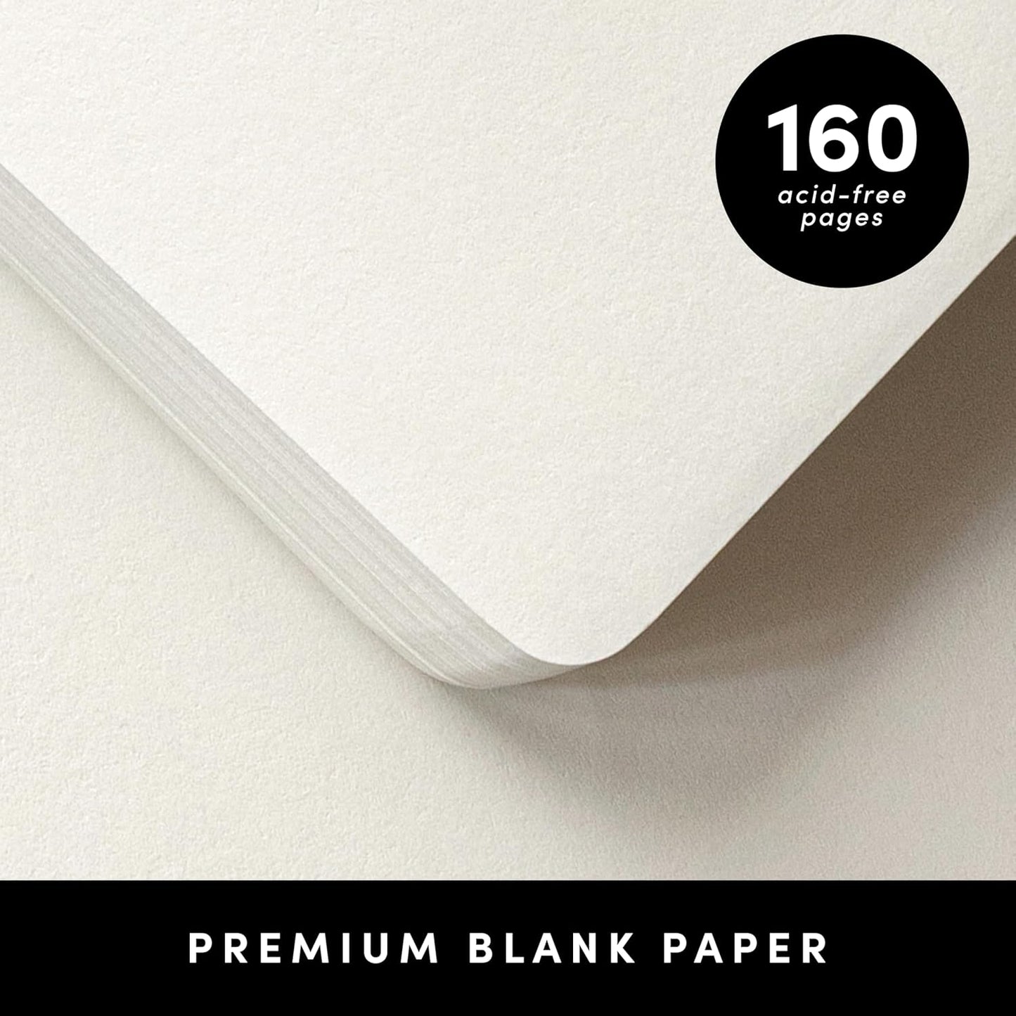 PAPERAGE Lined Journal Notebook, (Black), 160 Pages, Medium 5.6 in x 8 in - 100 GSM Thick Paper – Hardcover Journaling Notebook for Work, School & Note Taking