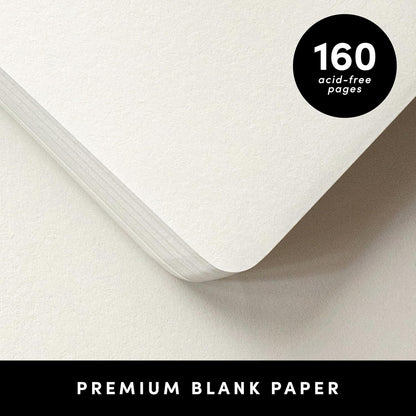 PAPERAGE Lined Journal Notebook, (Black), 160 Pages, Medium 5.6 in x 8 in - 100 GSM Thick Paper – Hardcover Journaling Notebook for Work, School & Note Taking