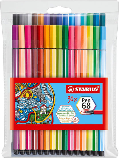 STABILO - Pen 68 - Premium Fibre-Tip Pen - Pack of 18 - Soft colors