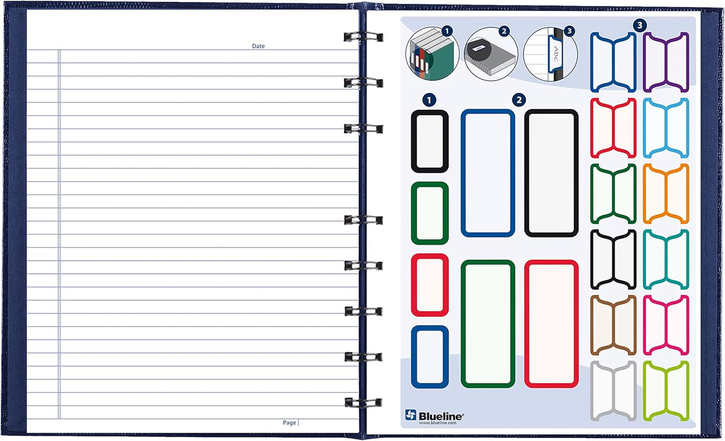 Blueline NotePro™ Executive Notebook, Indexing System, Refillable, Hard Cover, 9.25" x 7.25", 150 Ruled Pages, Indigo Blue (A7150.BLU)