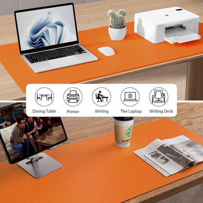 Aothia Leather Desk Pad Protector, Mouse Pad, Office Desk Mat, Non-Slip PU Leather Desk Blotter, Laptop Desk Pad, Waterproof Desk Writing Pad for Office and Home (Black,36" x 17") - Colors B
