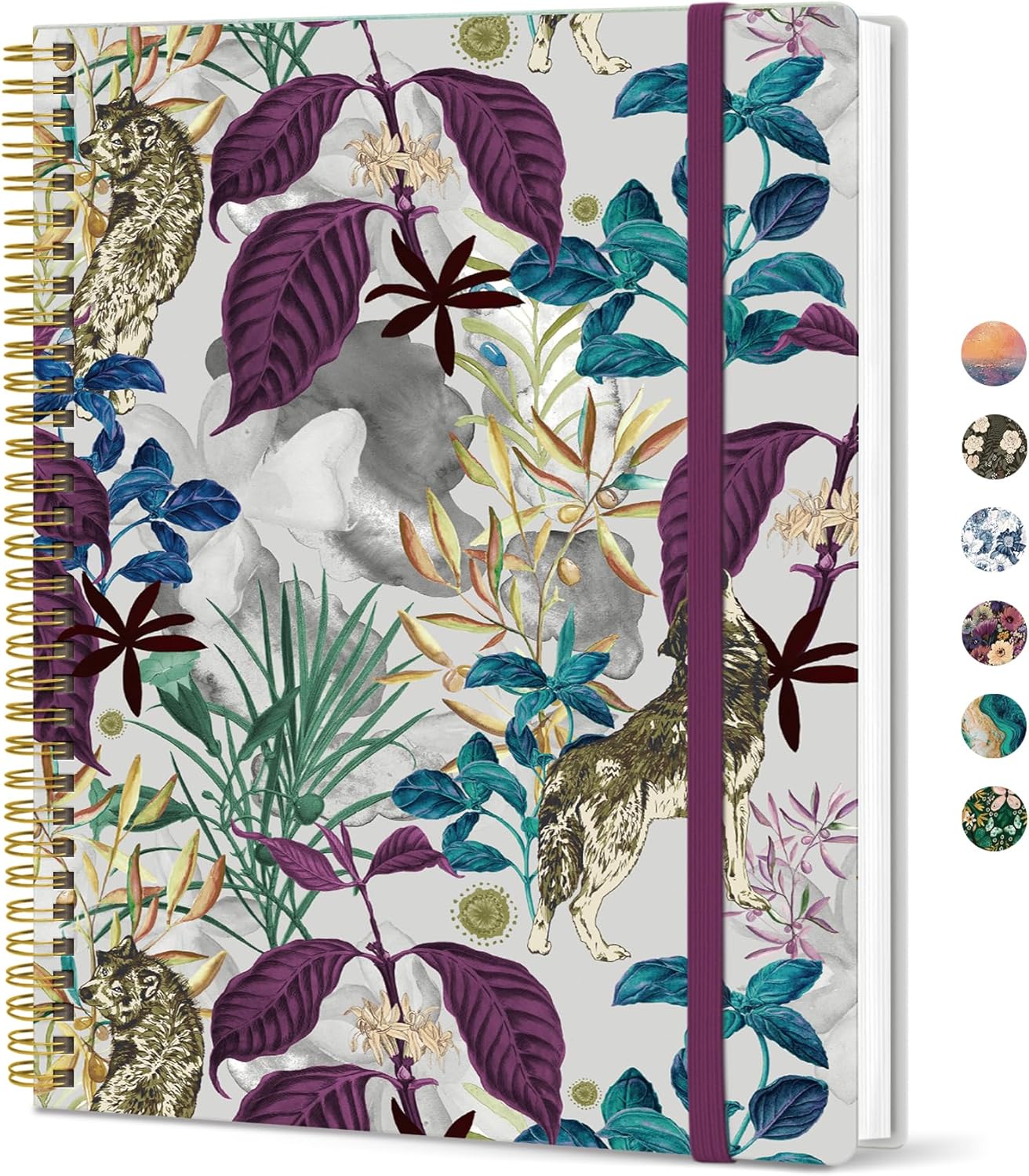 Taja Large Spiral Lined Journal for Women, 8.5" x 11" Notebooks for Work Collge Ruled, A4 Aesthetic Cute Journaling Notebooks for Writing, Plastic Cover, Celestial