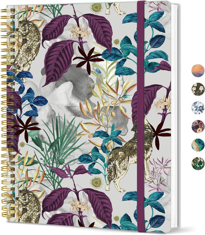 Taja Large Spiral Lined Journal for Women, 8.5" x 11" Notebooks for Work Collge Ruled, A4 Aesthetic Cute Journaling Notebooks for Writing, Plastic Cover, Celestial