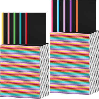 Handepo 100 Pack A5 Composition Notebooks 72 Pages/36 Sheets Ruled Lined Composition Kraft Notebooks Bulk Soft Cover Journals Travel Memo for Students Classroom Office Supplies(a5, Colourful)
