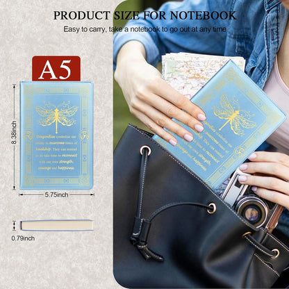 Dragonfly Gifts for Women,Journal for Women,A5 Hardcover Leather Journal - 200 Pages Premium Paper Notebook, Journal Notebook for School, Work (Dragonfly Pink)