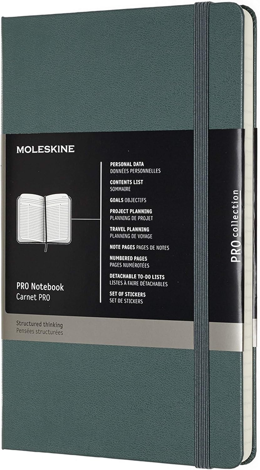 Moleskine Professional Notebook, Large, Forest Green, Hard Cover (5 x 8.25)