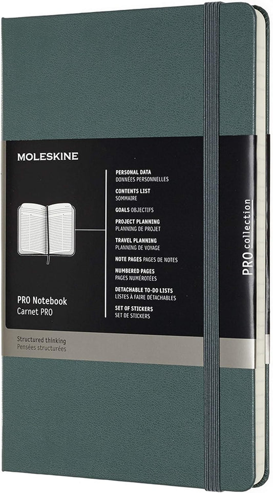 Moleskine Professional Notebook, Large, Forest Green, Hard Cover (5 x 8.25)