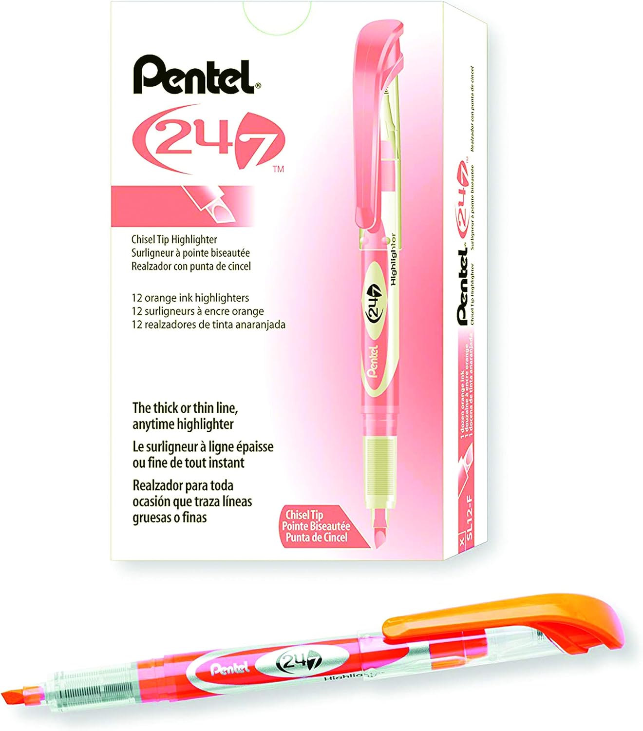 Pentel Highlighters, Chisel Point, Bleed Resistant, Light Green (PENSL12K)