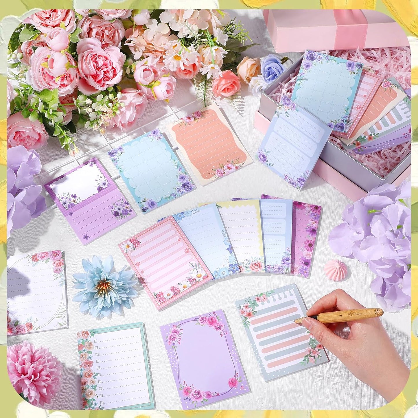 Gilprop 24 Pack Cat Sticky Notes Gift 3x4 Inch Cute Self Stick Notepads Adhesive Cartoon Cat Memo Pad Fun Kawaii Animal Sticky Notes for Teacher Women Valentines Office Home Christmas Pet Lover Gift