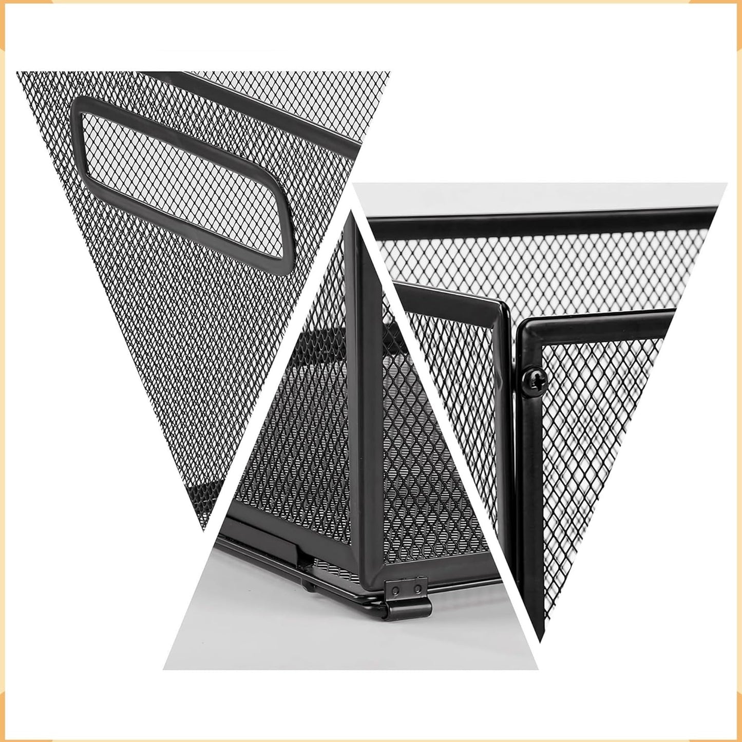 SETTFRFE Letter Size Hanging Folder Organizer,Metal Mesh Hanging File Folder Box,Office File Baskets,Black