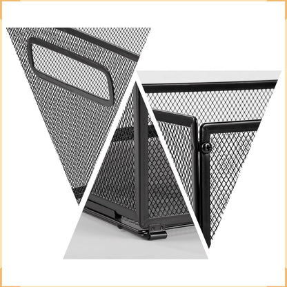 SETTFRFE Letter Size Hanging Folder Organizer,Metal Mesh Hanging File Folder Box,Office File Baskets,Black