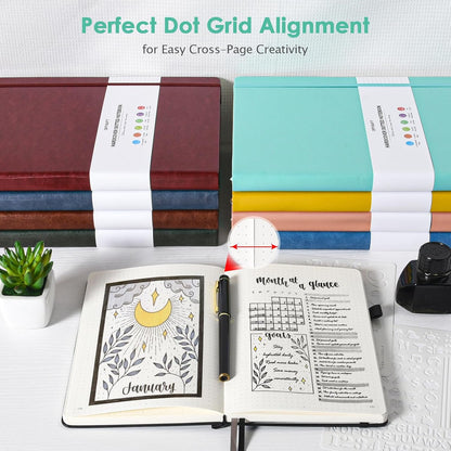 5 Pack College Ruled Notebook, 312 Numbered Pages Thick Notebooks Bulk, 100gsm No Bleed Paper Hardcover Leather Journal, Lined Journal Notebook Set for Women Men School Office, A5, Multicolor