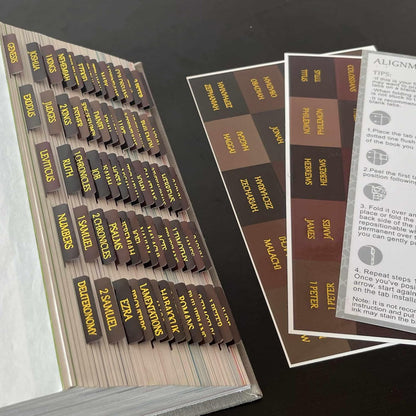 Thinkor Reposition Laminated Bible Tabs, Large Print Stickers, Easy to Read & Apply Bible Tabs for Women & Man (Earthy Brown)