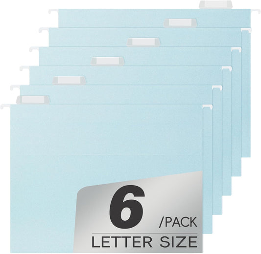 pmybupo 30Pack Standard Hanging File Folders,Hanging File Folders with 1/5-Cut Tabs,6 Pastel Colors Designed for Bulky Files,Filing Cabinets,Medical Charts