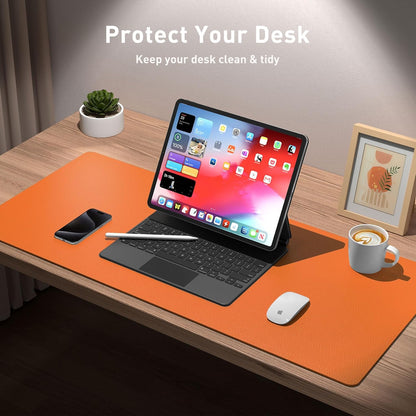 Aothia Leather Desk Pad Protector, Mouse Pad, Office Desk Mat, Non-Slip PU Leather Desk Blotter, Laptop Desk Pad, Waterproof Desk Writing Pad for Office and Home (Black,36" x 17") - Colors B