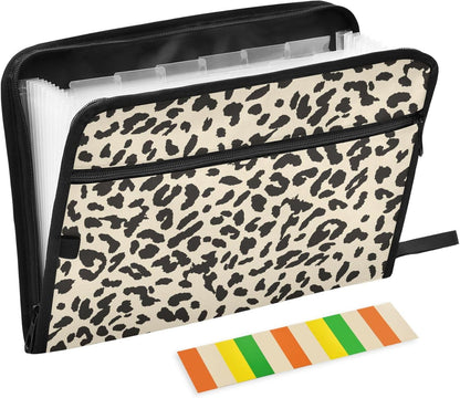 Mushroom Botanical Dragonflies Butterflies Expanding File Folder with Sticky Labels, 13 Pockets Accordion File Folder Document Organizer Expandable Zip File Folder with Zipper Closure