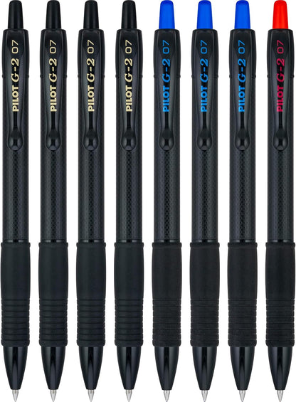 Pilot, G2 Edge Premium Gel Roller Pens, Fine Point 0.7 mm, Black, Pack of 8