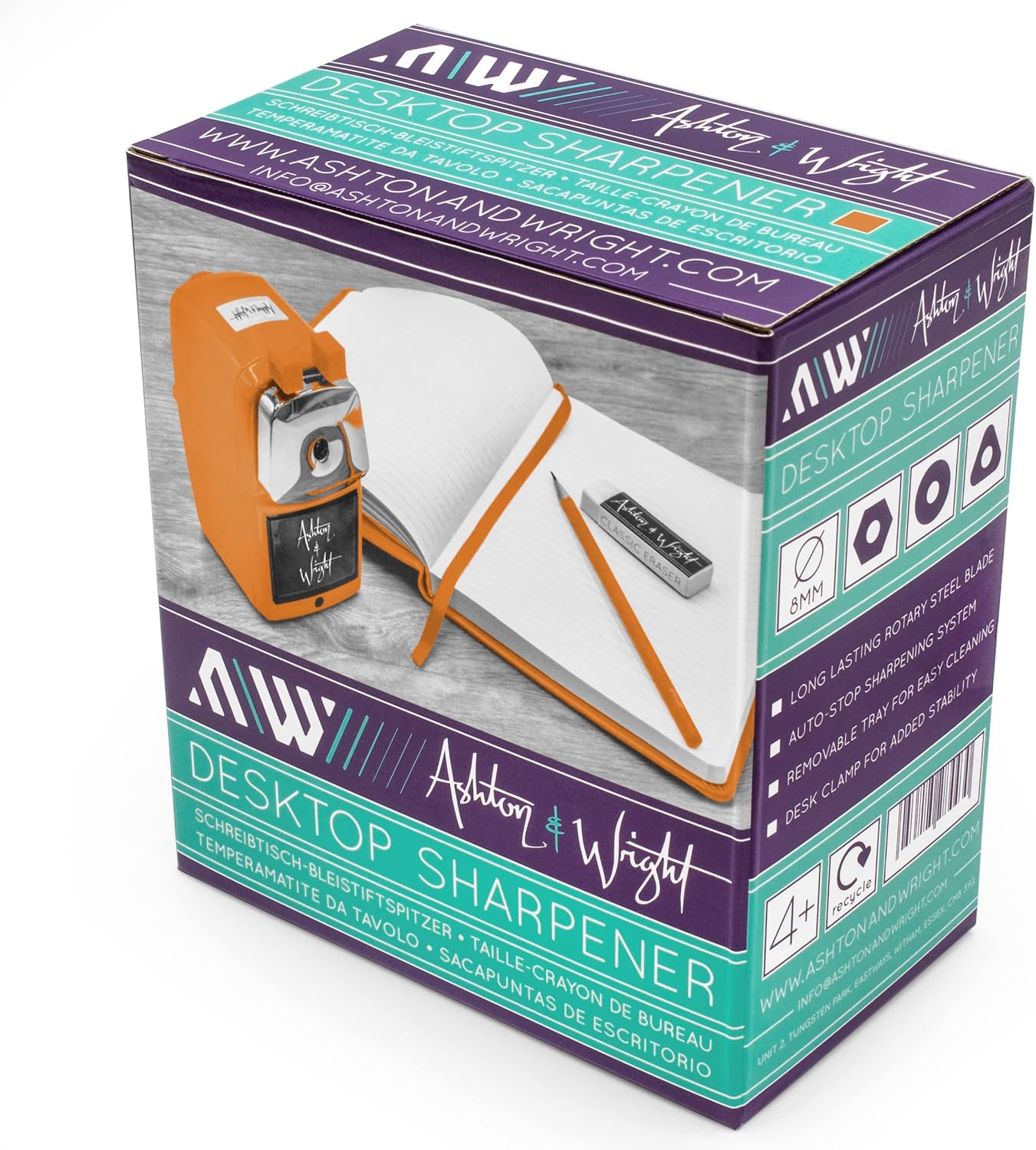 Ashton and Wright - Mechanical Desktop Pencil Sharpener - Orange