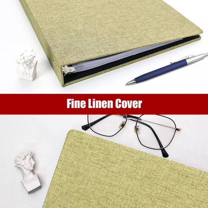 Vienrose 3 Ring Binder 1 Inch Round Rings with Linen Fabric Cover, Fits 8.5 x 11 Inch Paper, Durable Organizer for School, Office, Home, Recipes, Grey