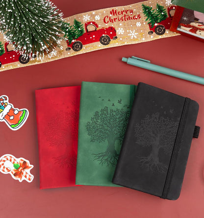 3 Pack Pocket Journaling Notebooks, A6 Small Notebook For Note Taking Journaling Notebooks Journals For Writing Mini Note Pads With Pen Holder 120 Pages 100 GSM Thick Paper(Nude, Brown, Forest Green)