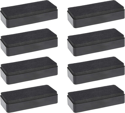 Amazon Basics Dry-Erase Whiteboard Erasers with Soft Pile, for School, Office, Home, and Classroom, Black, 4-Pack