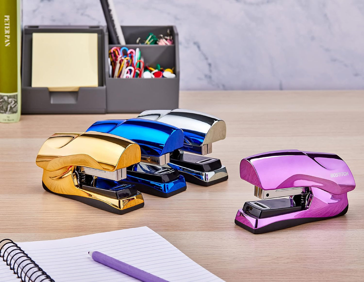 Bostitch Office Heavy Duty Stapler, 40 Sheet Capacity, No Jam, Half Strip, Fits into the Palm of Your Hand, For Classroom, Office or Desk, Black