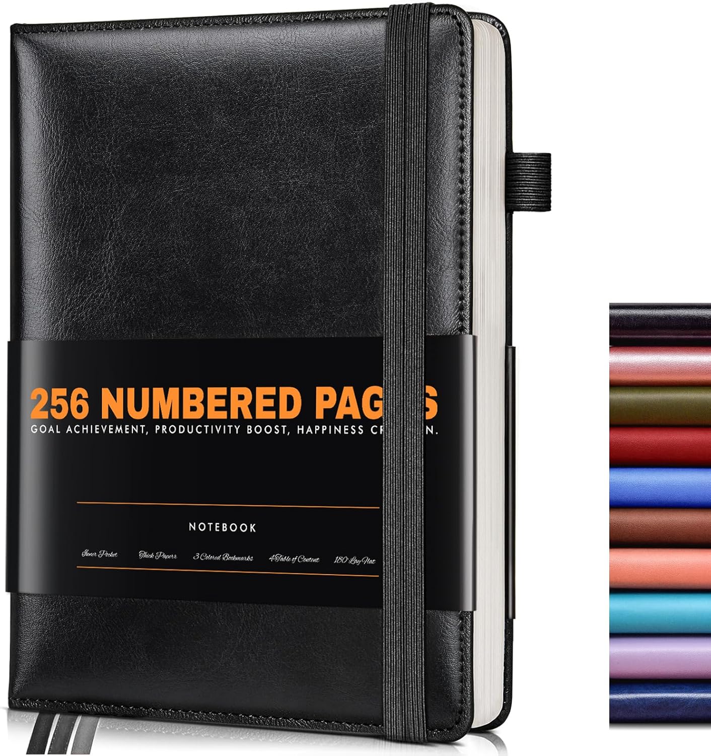 Lined Journal Notebook for Women Men, 256 Numbered Pages Hardcover Leather Journals for Writing, A5 Journaling Notebooks, College Ruled Journal for Business Work School Note Taking 5.75" x 8.38" Brown