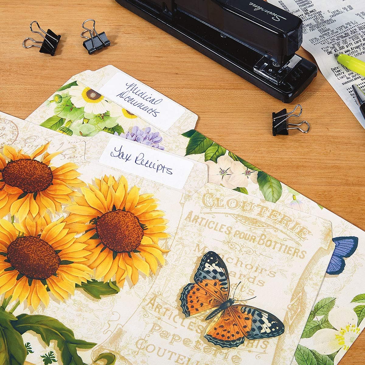 Current Floral Fun File Folders Value Pack - Bulk Set of 24, 6 Pretty Decorative Designs, 1/3 Cut Tabs, Heavy-Duty Paper Stock, Office Supplies for Home & Work, 9-½” x 11-¾” Letter Size
