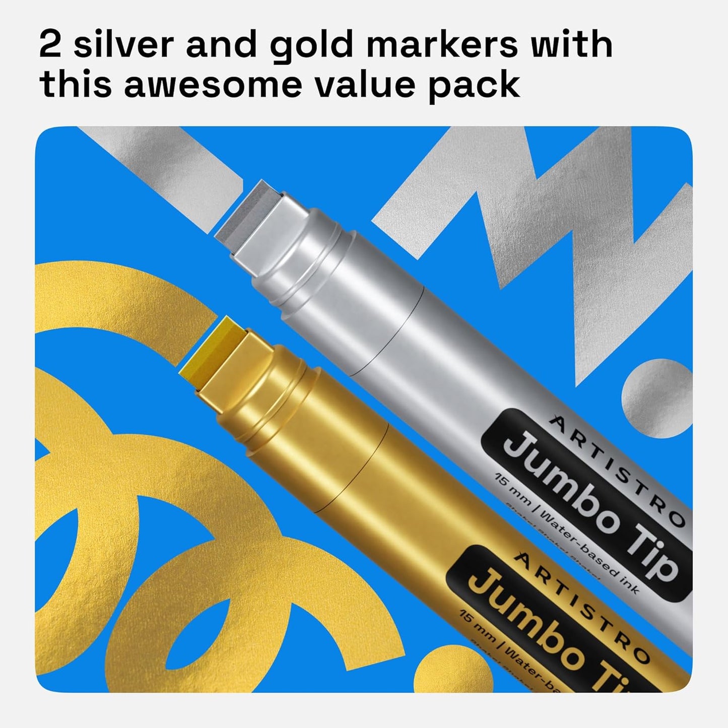ARTISTRO 2 Gold Acrylic Paint Markers - 0.7mm Extra Fine-Tip Metallic Paint Pens - Perfect for Crafting, Art Projects, & More