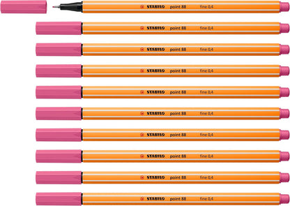 Fineliner - STABILO Point 88 - Pack of 10 - Red