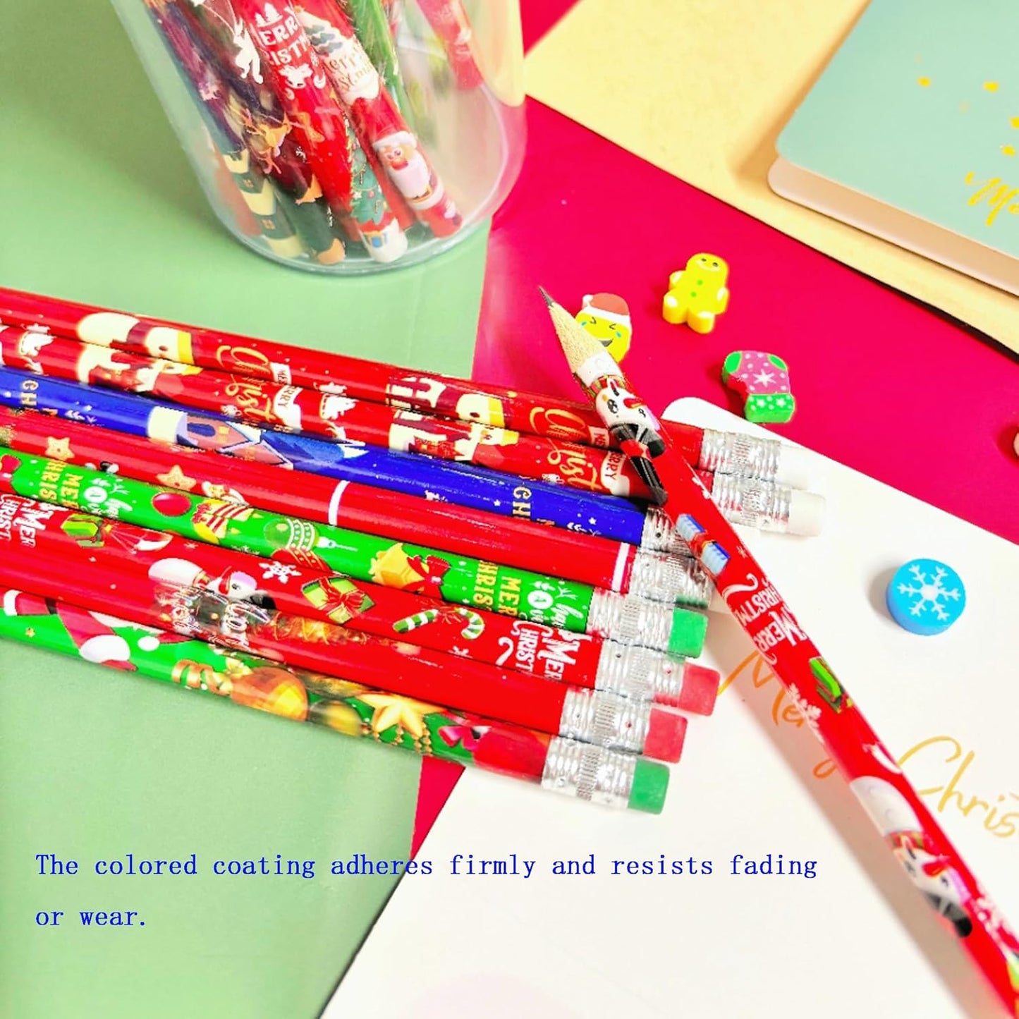72PCS Corlorful Wooden cased Pencils for Kids with Erasers, Wood Wedding Golf for School,Drawing,Gift (72PCS) (Fruit, 72)