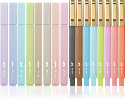 Mr. Pen- Aesthetic Highlighters and Ballpoint Pens No Bleed, 12 Pack, Pastel Colors, Bible Highlighters and Pens No Bleed, Fast Dry and No Smear for Bible Journaling, Planner, School Supplies