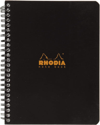 Rhodia Wirebound Notebooks - Lined w/ margin 80 sheets 8 1/4 x 11 3/4 in. - Black cover