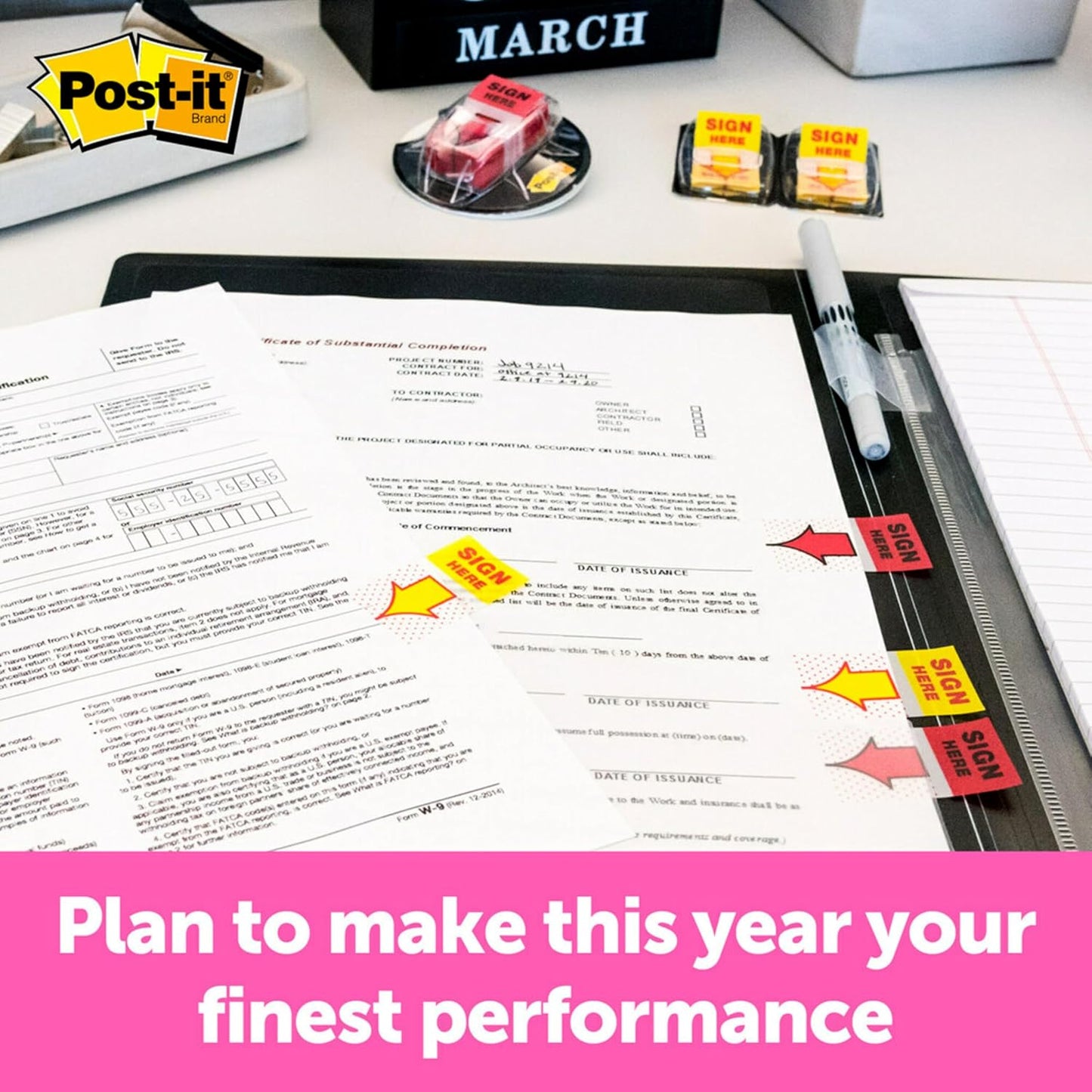 Post-it Message Flags, Sign Here 1 in. x 1.7 in., One Dispenser with 200 -Count Red Sticky Tabs Per Dispenser, Removable Page Markers to Mark Tax, Real Estate, and Legal Documents (200 Flags Total)