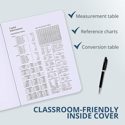ROARING SPRING Hard Cover Composition Notebook, 4 Pack, Blue Marble Comp Book, 9.75″ x 7.5″, Unruled Blank Paper, 100 Sheets (200 Pages), Made in USA