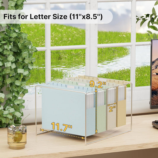XINGIA Wheat Straw Plastic Hanging File Folders Letter Size, 2'' Expansion Extra Capacity Filing Cabinet Folders with Tabs, 12 Pack Reinforced Accordion File Organizer for Office School(Morandi Blue)