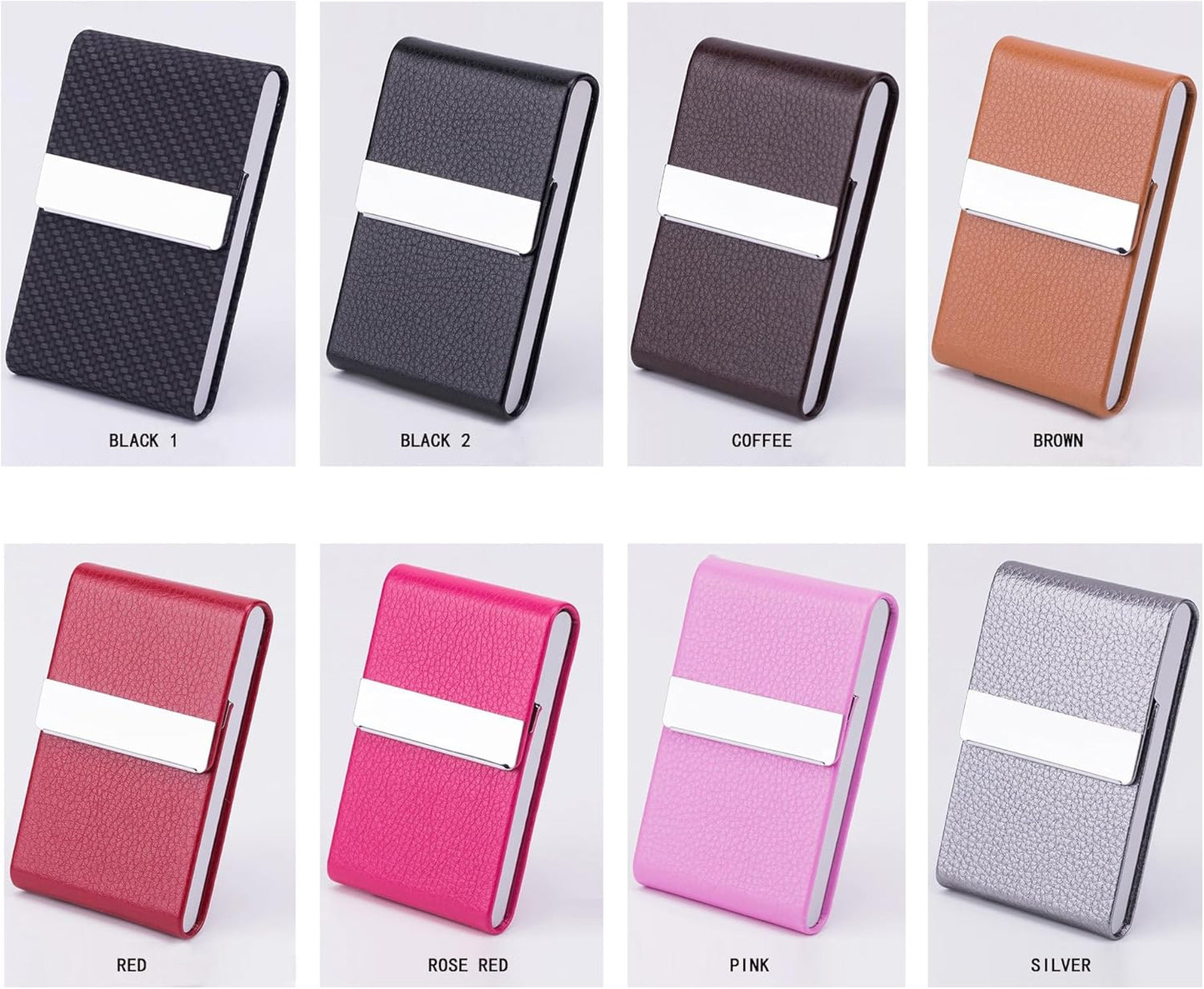 Business Card Holder with Ultra Slim Design,Business Card Case with Premium PU Leather,Suit Pocket Metal Card Holder for Women/Men,Professional Name Card Holder with Magnetic Shut (Black1)