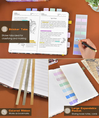 Lined Journal Notebook for Women Men, 256 Numbered Pages Hardcover Leather Journals for Writing, A5 Journaling Notebooks, College Ruled Journal for Business Work School Note Taking 5.75" x 8.38" Brown