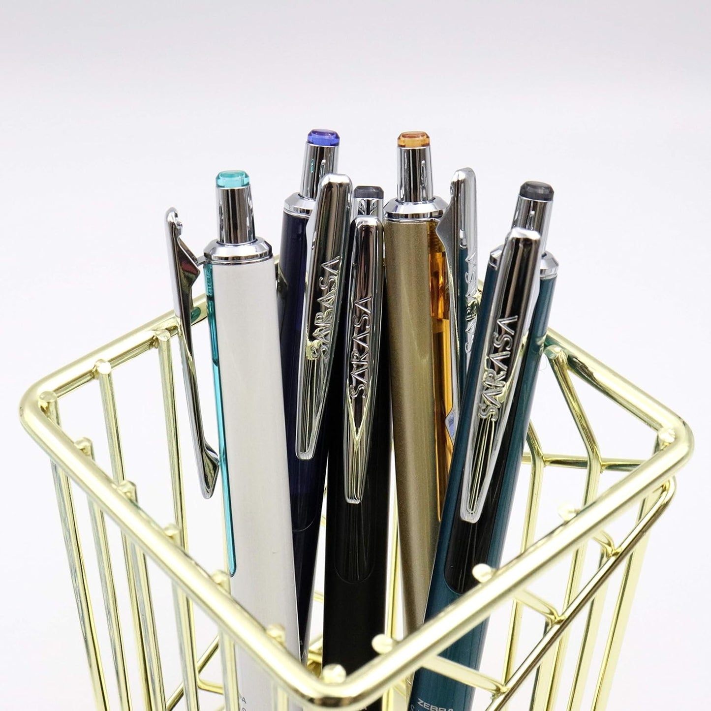 Zebra Pen, SARASA Grand Retractable Gel Pen, Solid Brass Barrel, Fast-Drying Black Ink, 0.7mm Point, Ideal for the Left Handed, Eliminates Smudging, Navy Brass Barrel, 1-Pack, (45211)