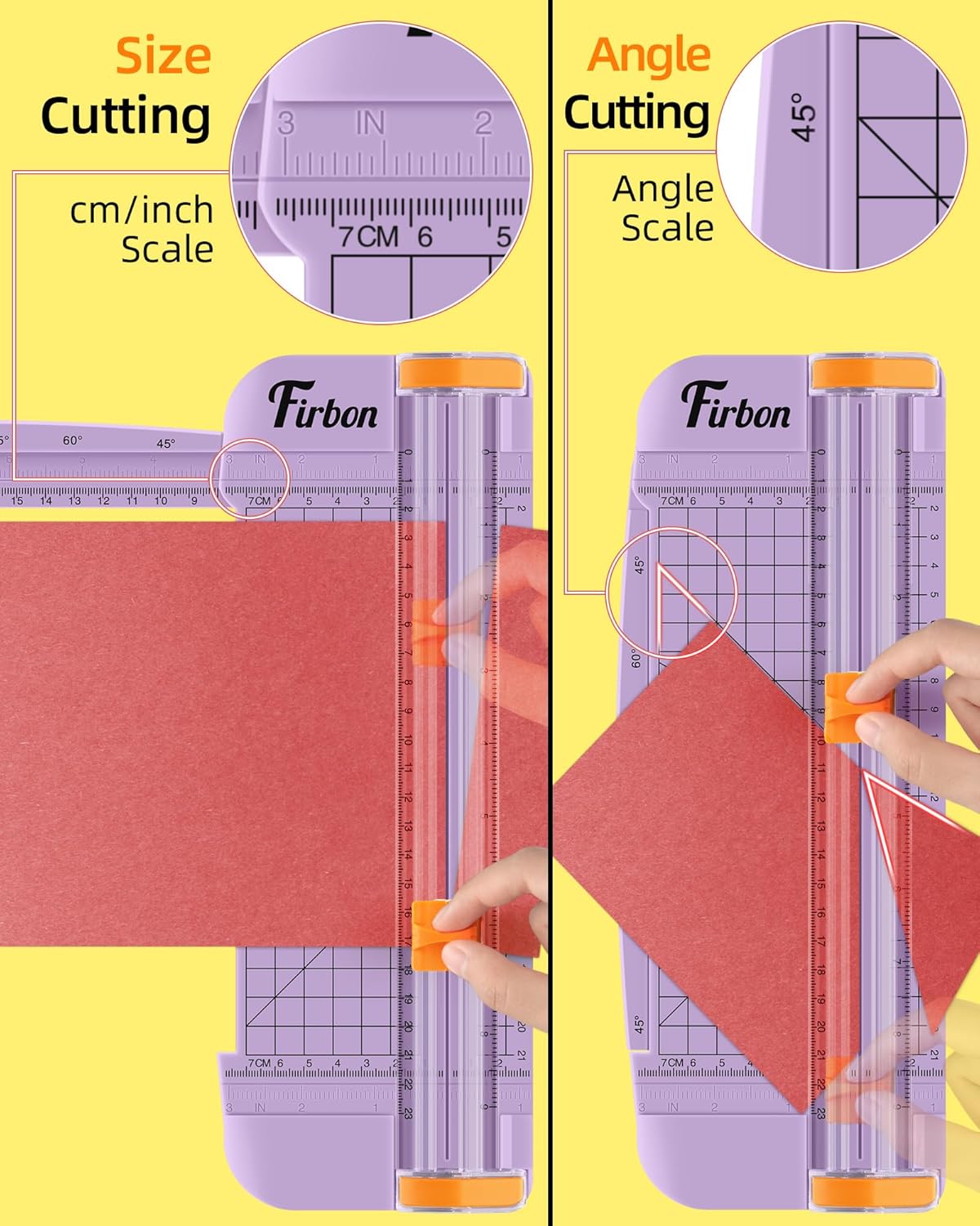 Firbon Morandi A5 Paper Cutter, Straight Small Paper Trimmer with Side Ruler for Scrapbooking Craft, Paper, Coupon, Label, Cardstock