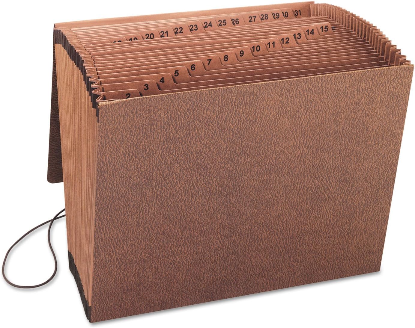 Smead TUFF Expanding File 21 Pockets, Alphabetic (A-Z), Flap and Cord Closure, Letter Size, Redrope (70318)