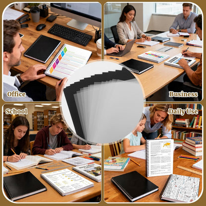 24 Pack 8.5 x 11 Inches PVC Clear Binding Covers and Backs Set,12 Pack 8 Mil Cover Sheets, 12 Pack 12mil Black Plastic Covers, Clear Report Covers for Binding, Letter Size