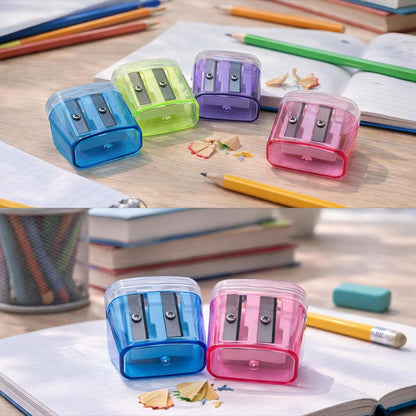 Pack of 120 Plastic Pencil Sharpeners Bulk, Bulk Pencil Sharpeners Pack with Lid, Perfect for School, Office, and Home